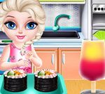 Baby Elsa Sushi Cooking