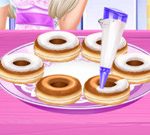 Elsa Rainbow Donuts Cooking
