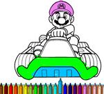 Mario Driving Coloring Book